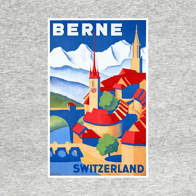 Vintage Travel Poster Switzerland Berne by vintagetreasure